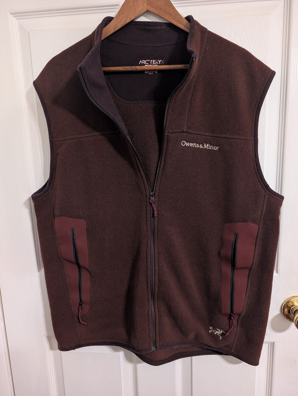 Arcteryx Mens Vest Red Covert Full Zip Jacket Fleece Size XL